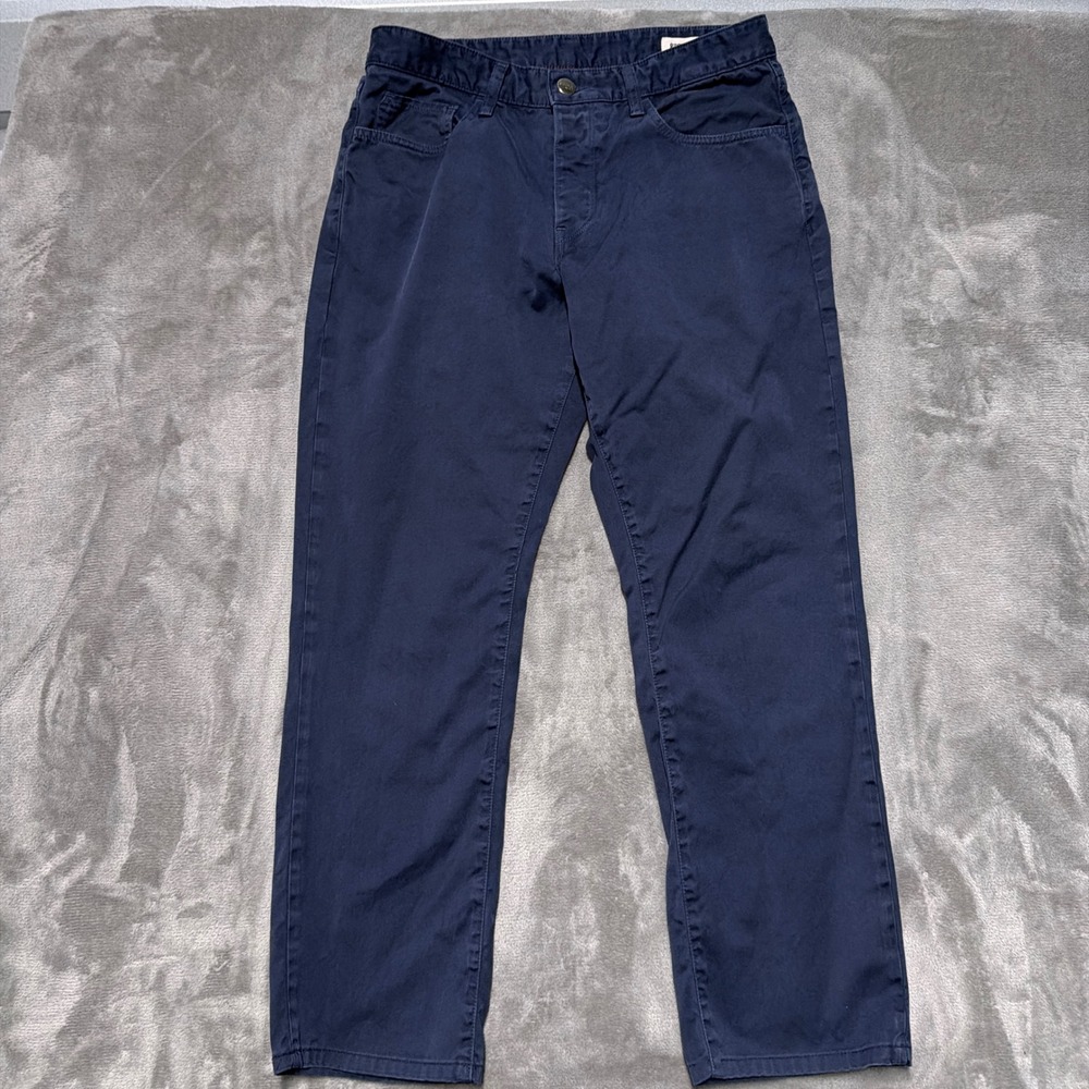 Grown & Sewn‎ The Franklin Slim Straight Pants Mens 32 Navy Blue USA Chino
